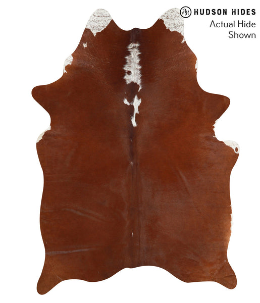 Brown and White Regular Cowhide Rug #40695