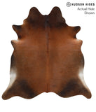 Brown with Red Cowhide Rug #40731