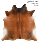 Brown with Red Cowhide Rug #40744
