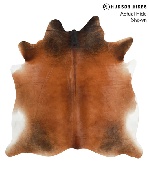 Brown with Red Cowhide Rug #40744