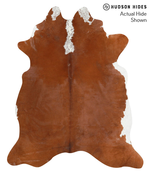 Brown and White Regular Cowhide Rug #40784