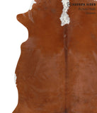 Brown and White Regular Cowhide Rug #40784