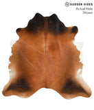 Brown with Red Cowhide Rug #40881