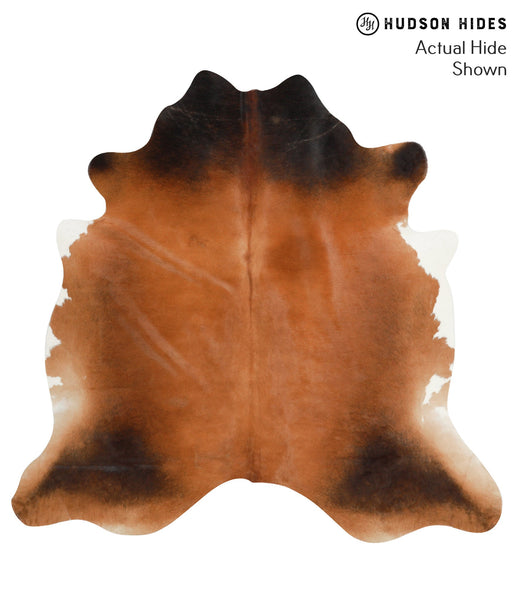 Brown with Red Cowhide Rug #40881