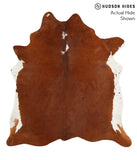 Brown and White Regular Cowhide Rug #40891