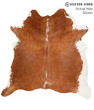 Brown and White Regular Cowhide Rug #41136
