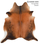 Brown with Red Cowhide Rug #41295