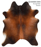 Brown with Red Cowhide Rug #41334