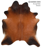 Brown with Red Cowhide Rug #41335
