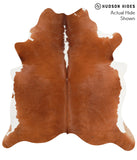 Brown and White Regular Cowhide Rug #41362