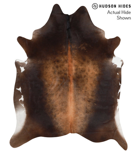 Brown with Red Cowhide Rug #41701