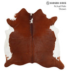 Brown and White Regular Cowhide Rug #41735