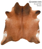 Brown with Red Cowhide Rug #41814