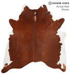 Brown and White Regular Cowhide Rug #41866