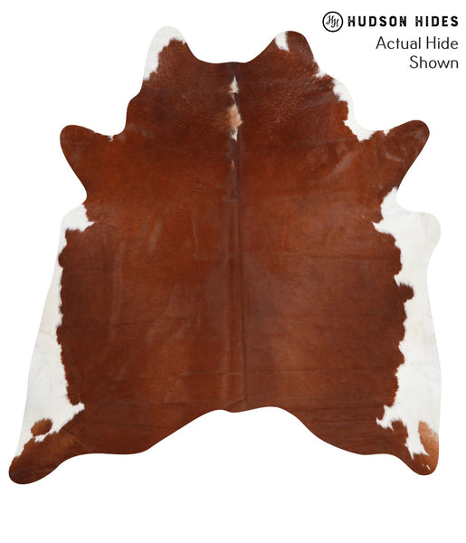 Brown and White Regular Cowhide Rug #41866