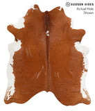 Brown and White Regular Cowhide Rug #41994