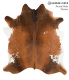 Brown with Red Cowhide Rug #42079