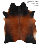 Brown with Red Cowhide Rug #42593