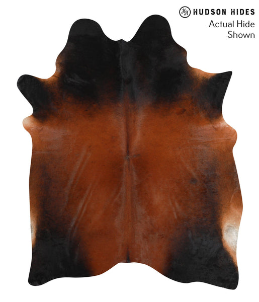 Brown with Red Cowhide Rug #42593