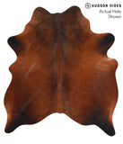Brown with Red Cowhide Rug #42618