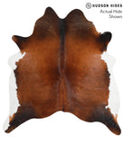Brown with Red Cowhide Rug #42683