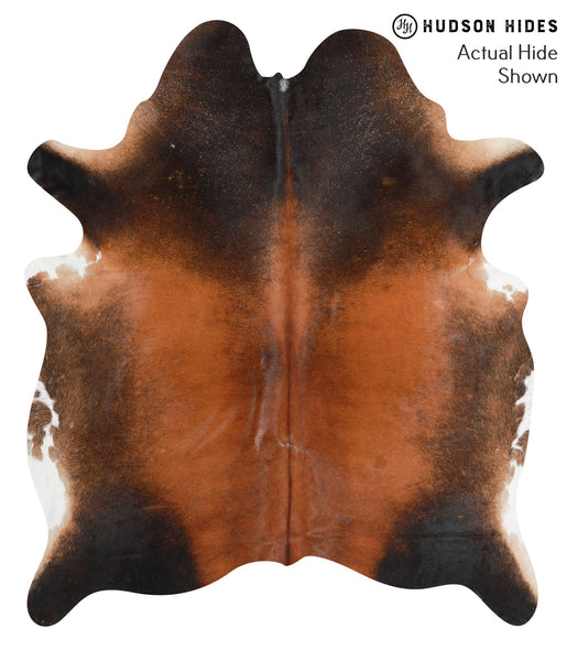 Brown with Red Cowhide Rug #42697