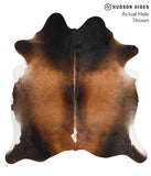 Brown with Red Cowhide Rug #42764