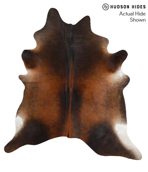 Brown with Red Cowhide Rug #48393