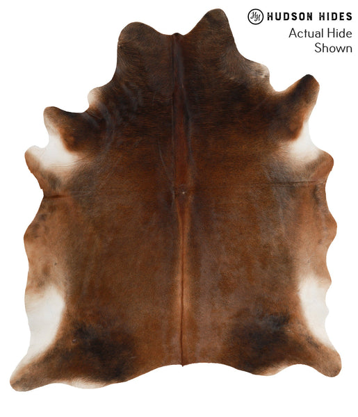 Brown with Red Cowhide Rug #48434