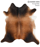 Brown with Red Cowhide Rug #48491