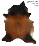 Brown with Red Cowhide Rug #48614