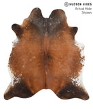 Brown with Red Cowhide Rug #48870