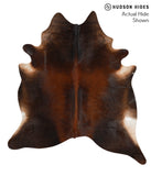 Brown with Red Cowhide Rug #48960