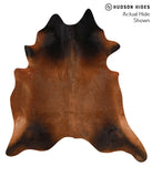 Brown with Red Cowhide Rug #49218