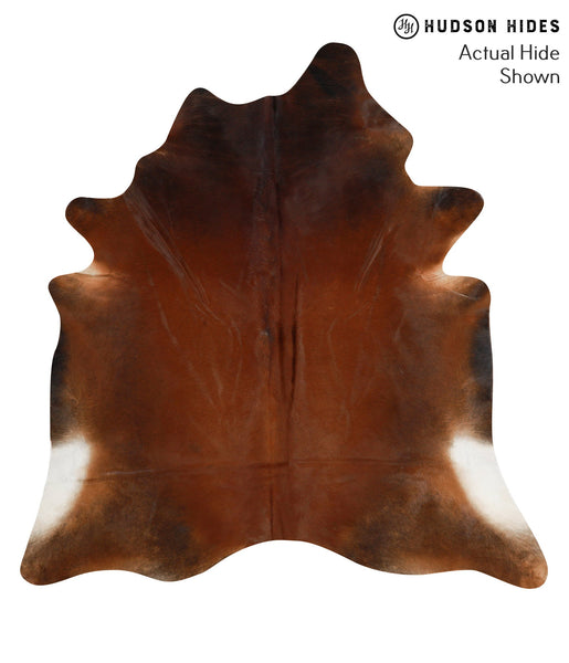 Brown with Red Cowhide Rug #49228