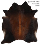 Brown with Red Cowhide Rug #49428