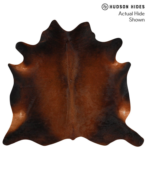 Brown with Red Cowhide Rug #49439