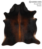Brown with Red Cowhide Rug #49445