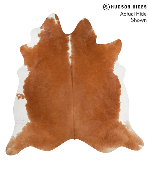 Brown and White Regular Cowhide Rug #49678