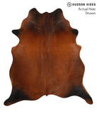 Brown with Red Cowhide Rug #49689