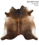Brown with Red Cowhide Rug #49701