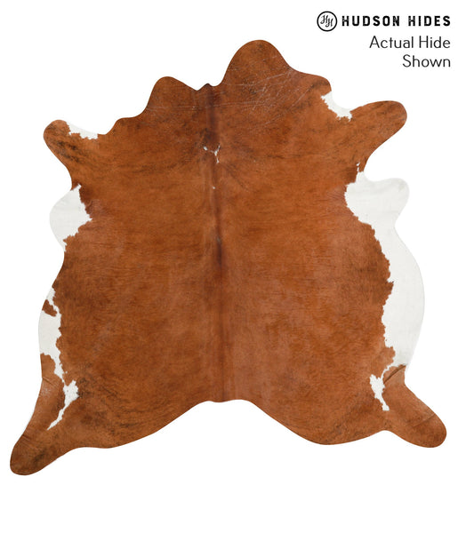 Brown and White Regular Cowhide Rug #49707