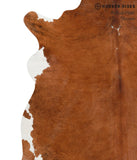 Brown and White Regular Cowhide Rug #49707