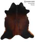 Brown with Red Cowhide Rug #49713