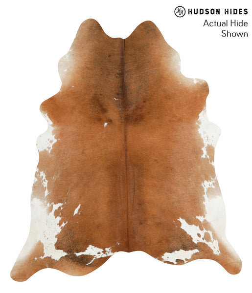 Brown and White Regular Cowhide Rug #49952
