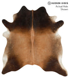 Brown with Red Cowhide Rug #50136