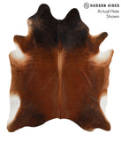 Brown with Red Cowhide Rug #50398