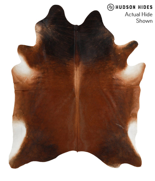 Brown with Red Cowhide Rug #50398