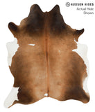 Brown with Red Cowhide Rug #50451