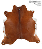 Brown and White Regular Cowhide Rug #50465
